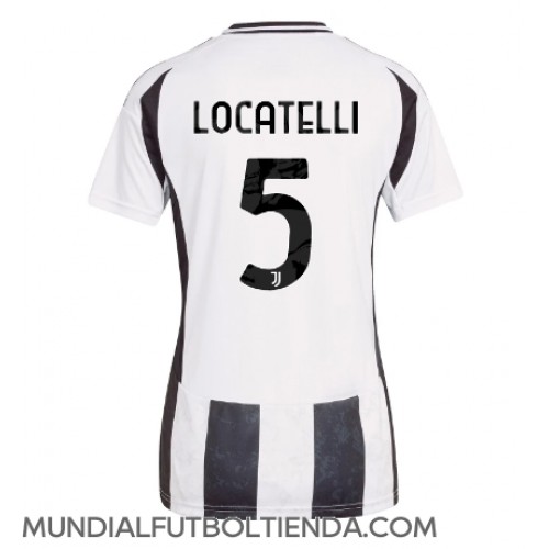 Camiseta Juventus Manuel Locatelli #5 Primera Equipación Replica 2024-25 para mujer mangas cortas